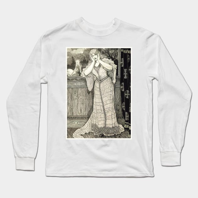 Lady and Knight 19th Century Long Sleeve T-Shirt by WAITE-SMITH VINTAGE ART